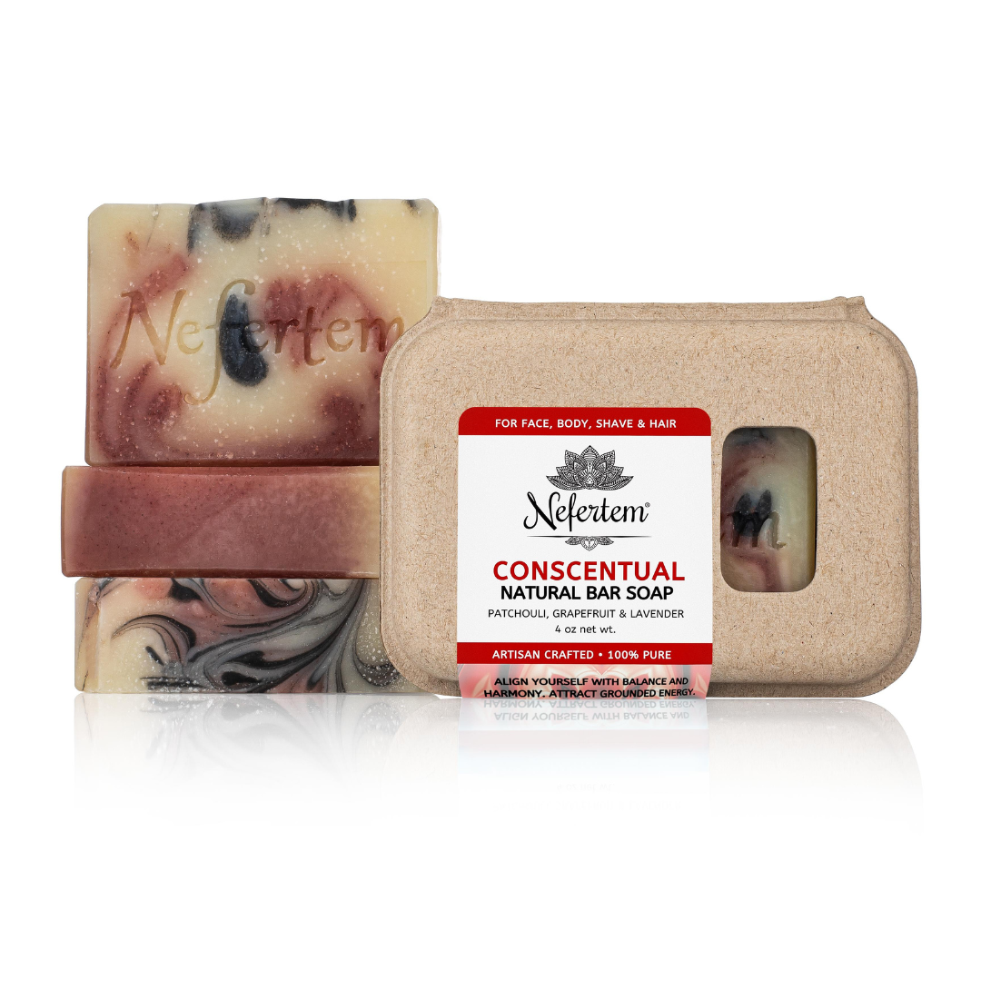 grass fed tallow soap with patchouli, lavender and grapefruit essential oils