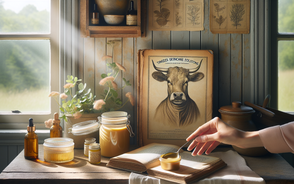 beef tallow for skin on table with spoon