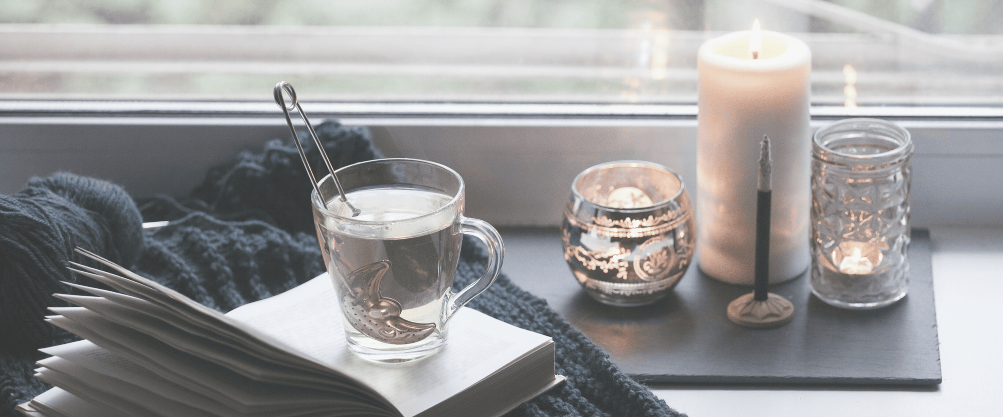 peaceful home setting with incense and essential oil candles by nefertem