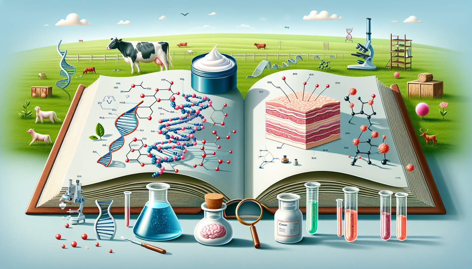 the science behind using beef tallow for skincare with book and cows