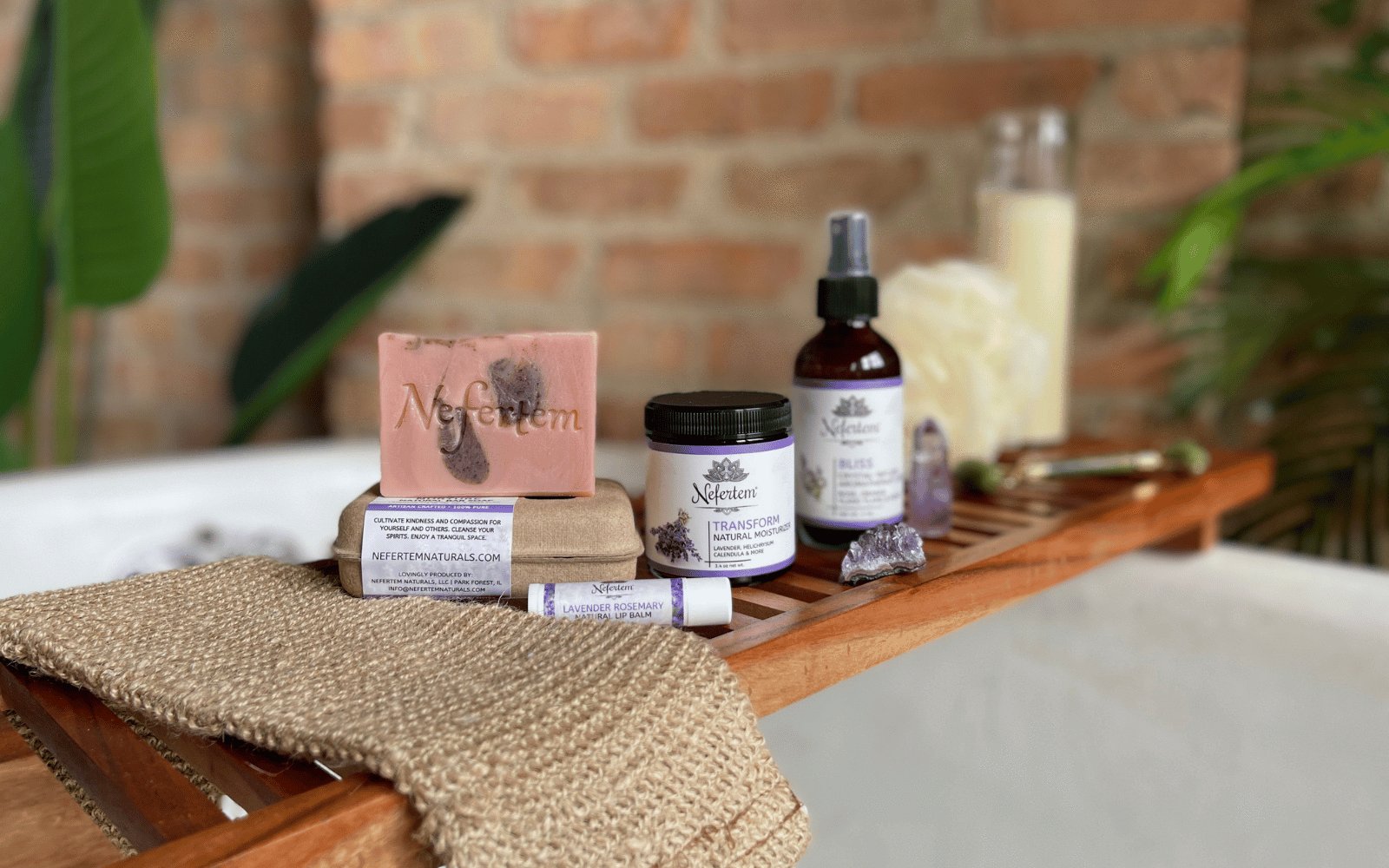 Nefertem's Relax Intention Kit for mindful showering rituals