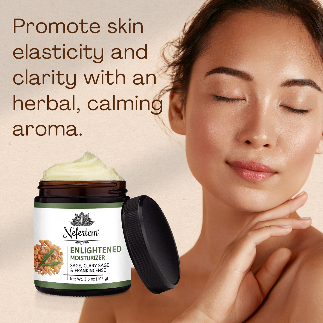 woman with tallow moisturizer with frankincense showing benefits