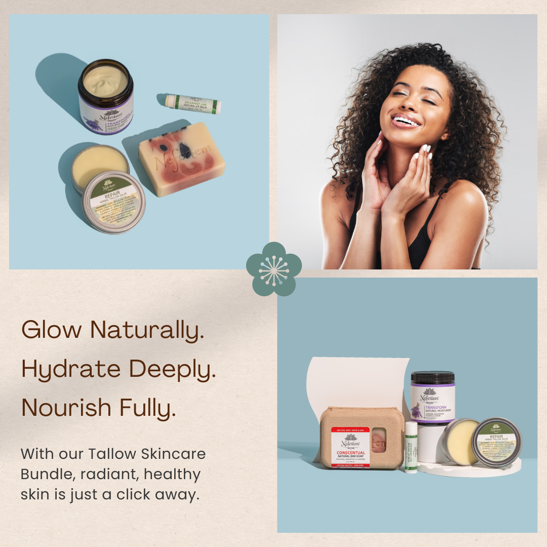 grass fed tallow skincare set for all skin types