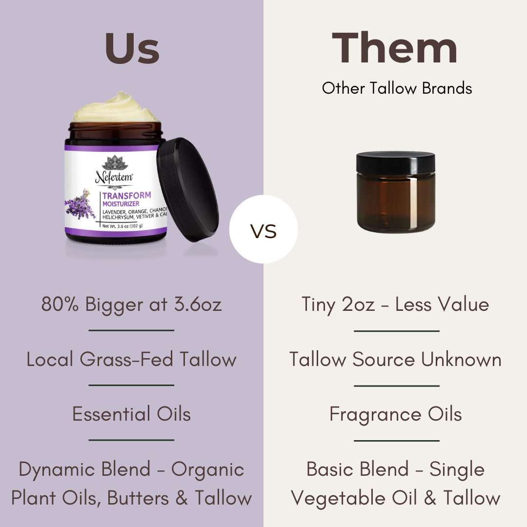 comparing our tallow moisturizers versus other tallow skincare brands