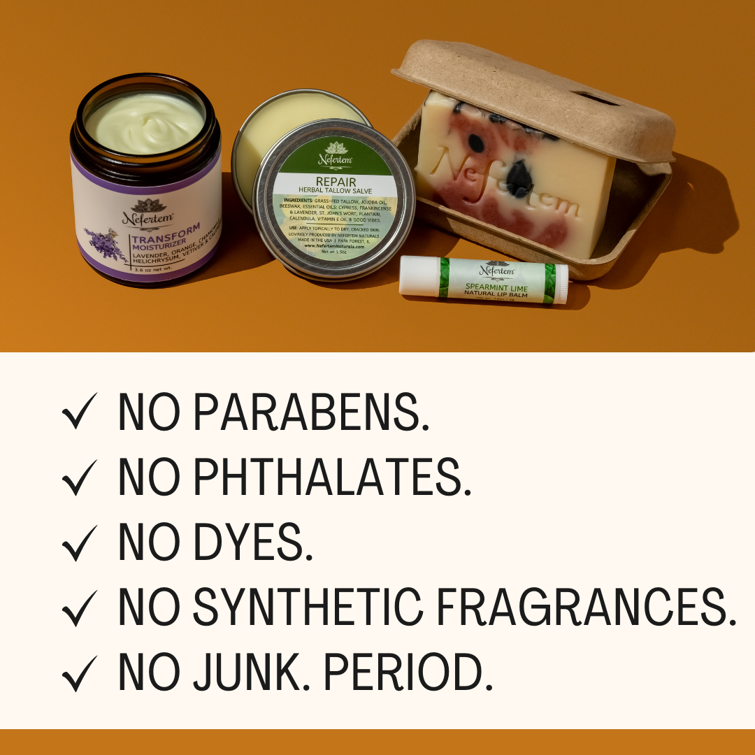 List of ingredients we don't use in our tallow skincare