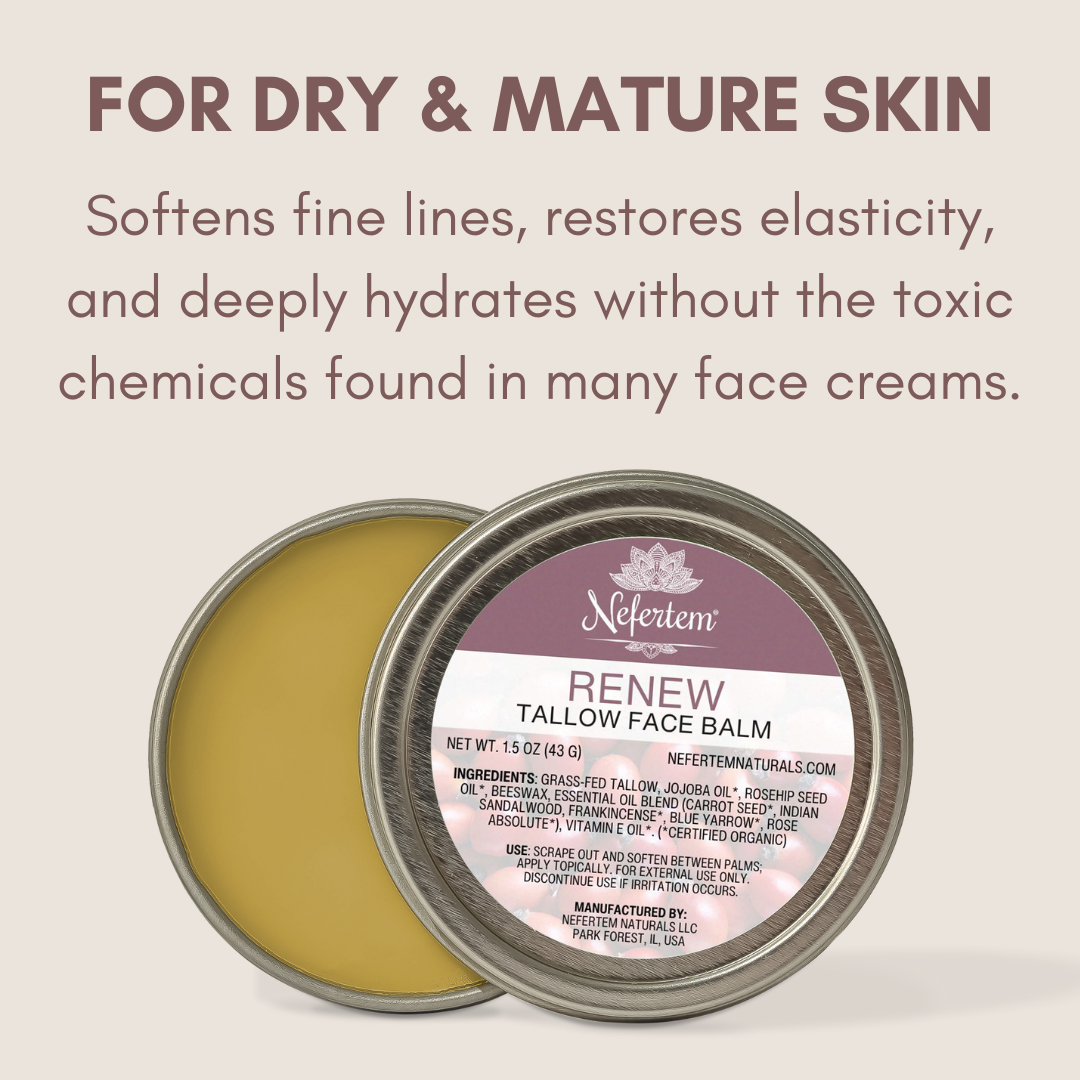 showing who our tallow face balm is for mature skin