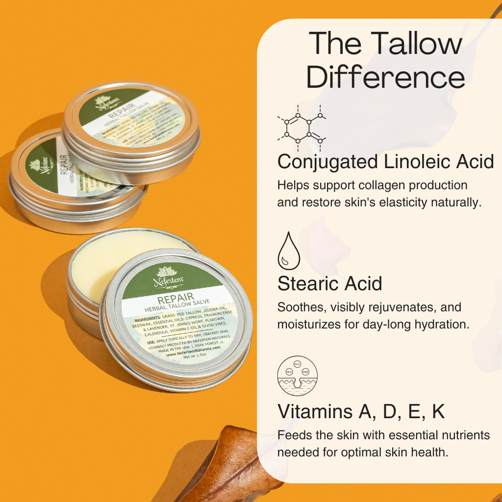 showing the difference tallow in skincare makes