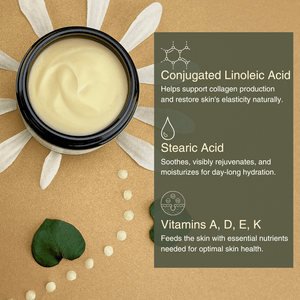 breakdown of potent ingredients with moisturizer
