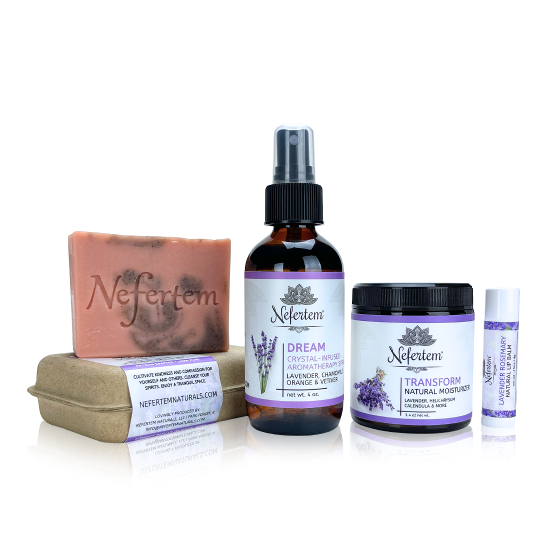 natural tallow skincare set with lavender