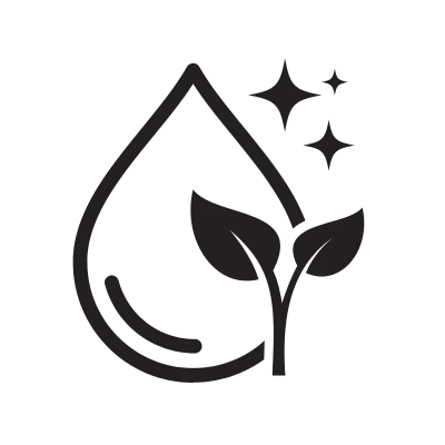 clean intentions icon wiith drip of oil and leaf