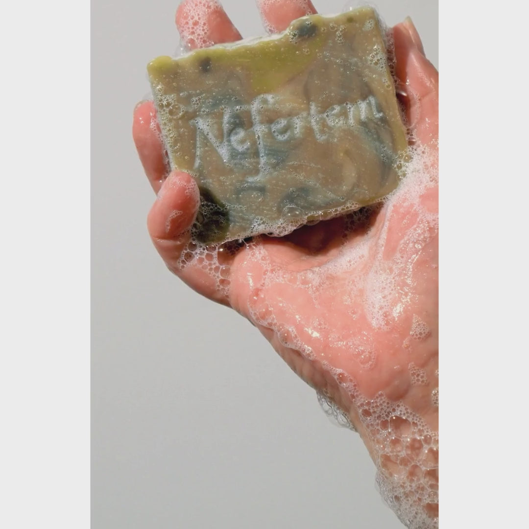 video showing our Inspire talow soap with lather