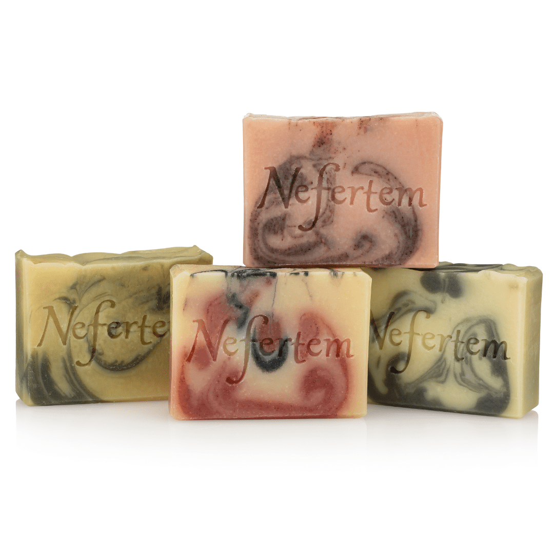 Set of 4 natural bar soaps by nefertem intention skincare