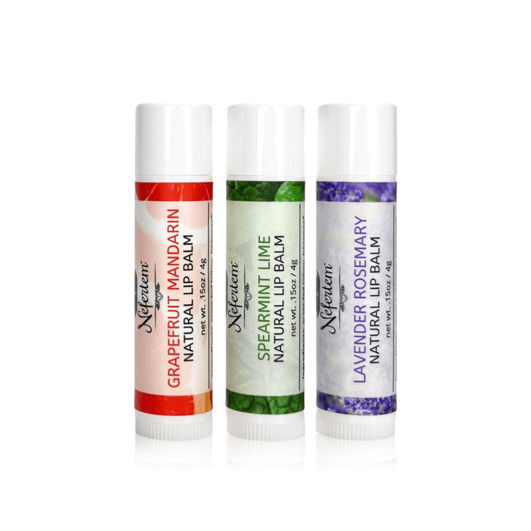 natural lip balm set of 3 lip balms